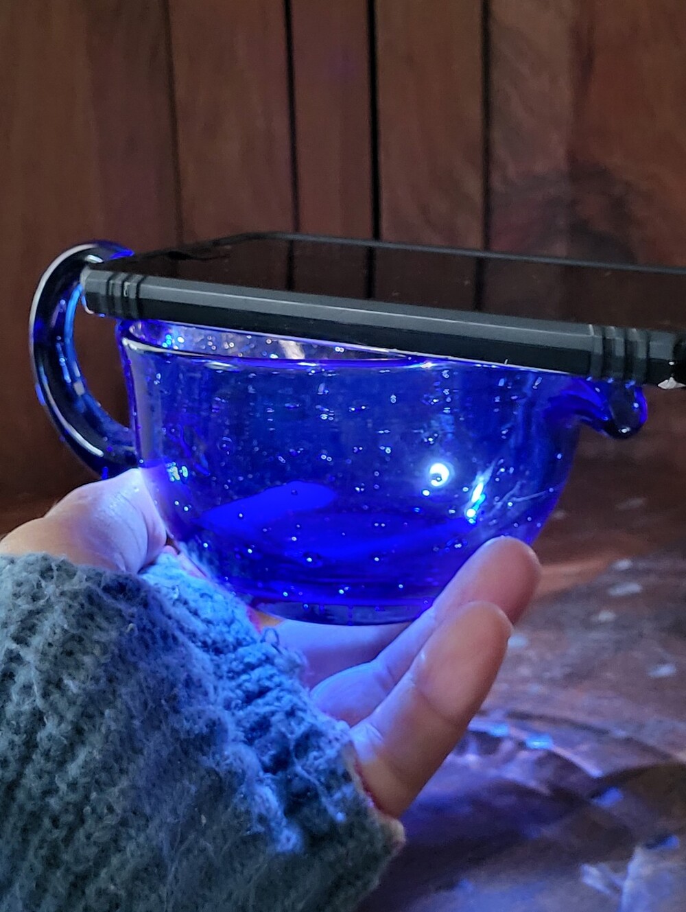 Cobalt Blue Glass Serving Bowl